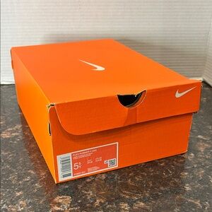 Empty Nike Bright Orange Shoe Box with White Swoosh size 5.5Y